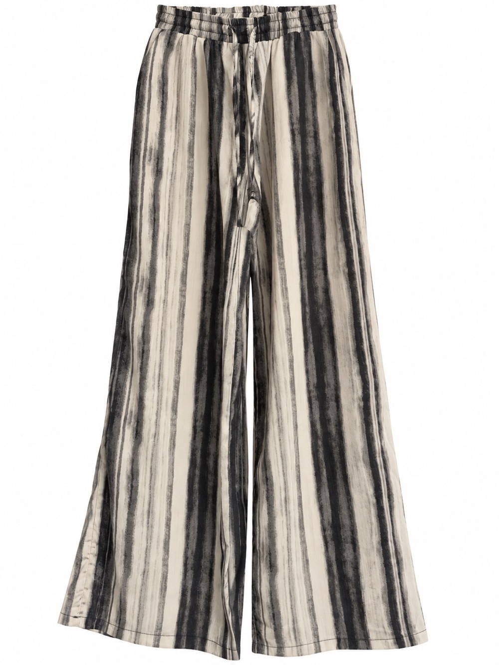 Love Notes Black & Cream Vertical Stripe Wide-Leg Pants
